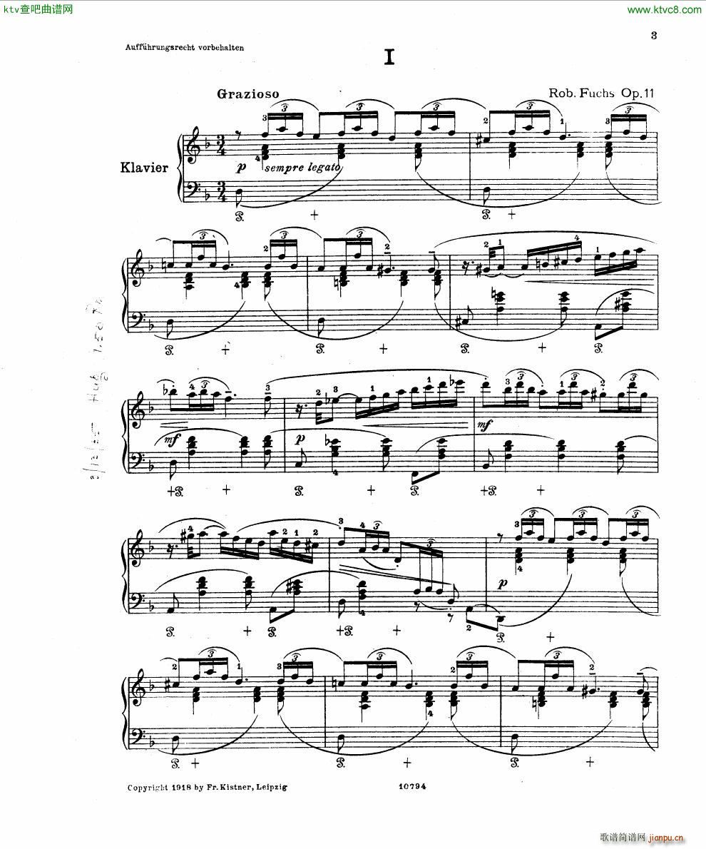 Fuchs Robert Improvisation pour clavier op 11(����V)1