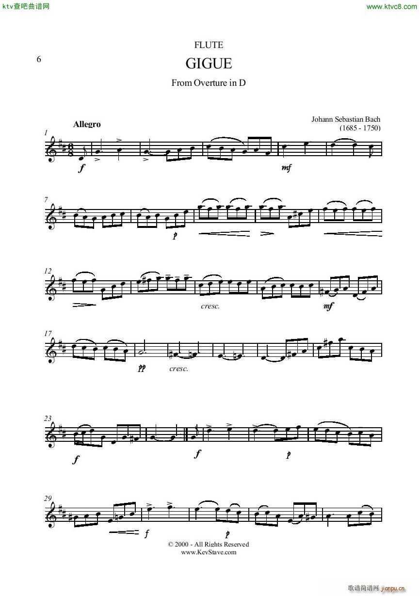 Bach Gigue Flute piano(����V)6